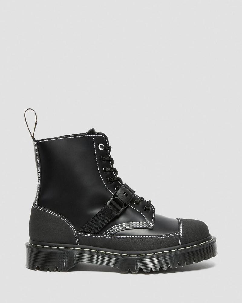 Dr Martens 1460 Tech Made in England Læder Snørestøvler Herre Sort | DK 538XYU